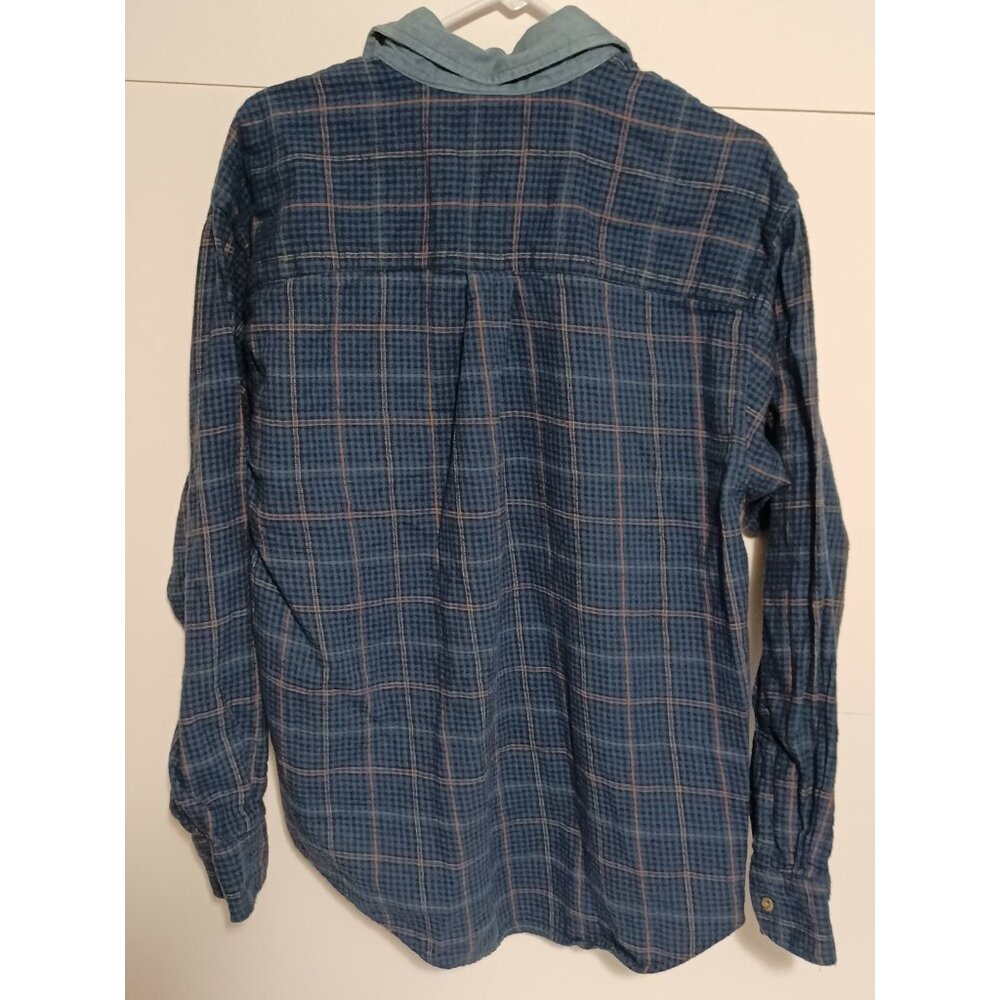 OUTDOOR EXCHANGE BLUE FLANNEL SHIRT Men's MEDIUM - Picture 3 of 3